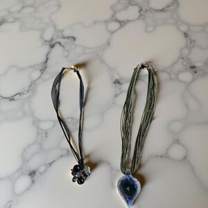 Elegant Black and Green Pendant Necklaces